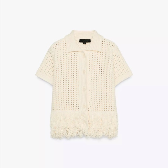 Zara Ivory Fringe Knit Skirt Set - Picture 4 of 5